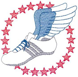 Winged Shoe Machine Embroidery Design