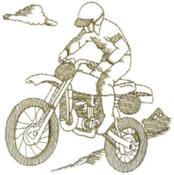 Motorcycle Rider Machine Embroidery Design