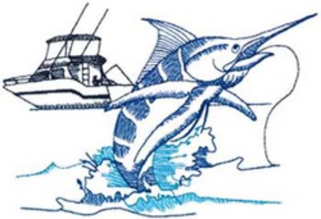 Picture of Marlin Fishing Machine Embroidery Design