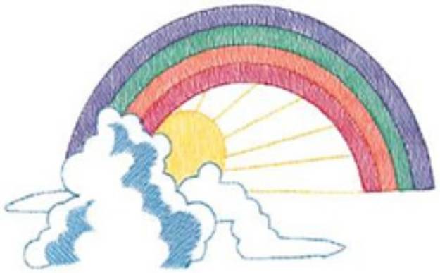 Picture of Sunny Rainbow Machine Embroidery Design