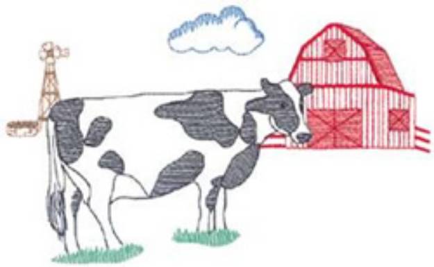 Picture of Holstein Farm Machine Embroidery Design