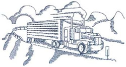Semi Truck Machine Embroidery Design