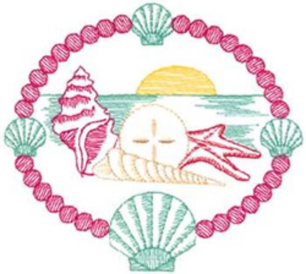 Picture of Framed Shells Machine Embroidery Design