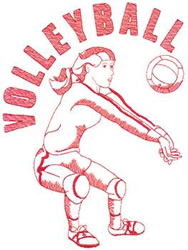 Volleyball Lady Machine Embroidery Design
