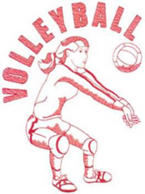 Picture of Volleyball Lady Machine Embroidery Design