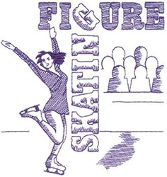 Figure Skater Machine Embroidery Design
