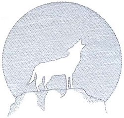 Howling Wolf Machine Embroidery Design