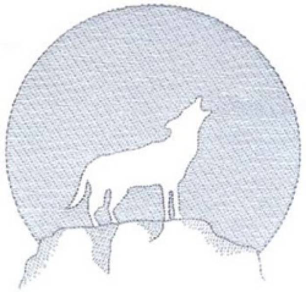 Picture of Howling Wolf Machine Embroidery Design