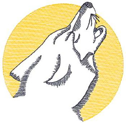 Wolf Howl Machine Embroidery Design