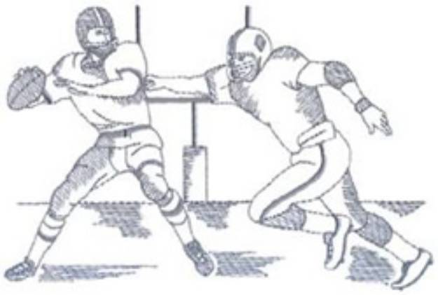 Picture of Football Pass Machine Embroidery Design