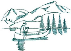 Canoeing Machine Embroidery Design