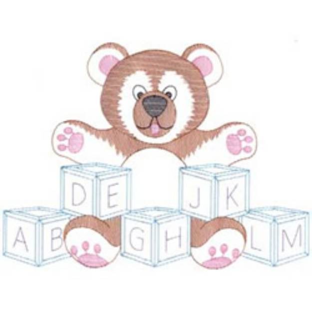 Picture of Teddy Bear Blocks Machine Embroidery Design