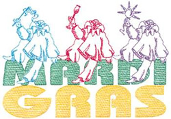 Mardi Gras Clowns Machine Embroidery Design