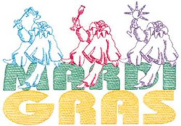 Picture of Mardi Gras Clowns Machine Embroidery Design
