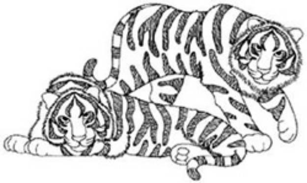 Picture of Two Tigers Machine Embroidery Design