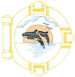 Two Orcas Machine Embroidery Design