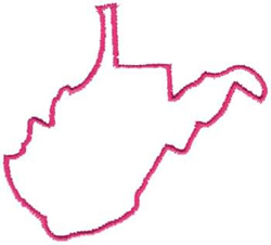 West Virginia Outline Machine Embroidery Design