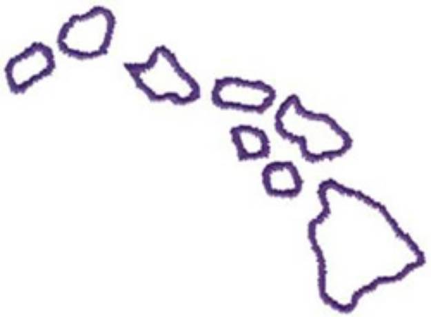 Picture of Hawaii Outline Machine Embroidery Design