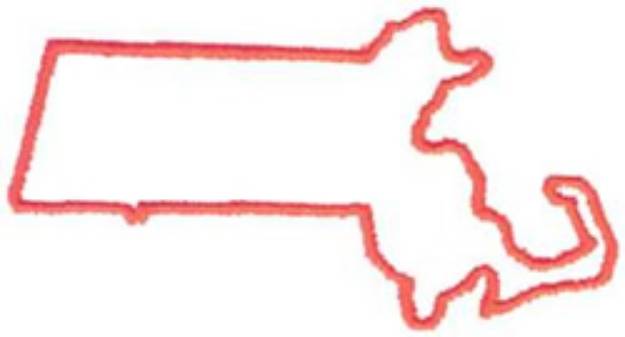 Picture of Massachusetts Outline Machine Embroidery Design
