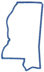 Mississippi Outline Machine Embroidery Design