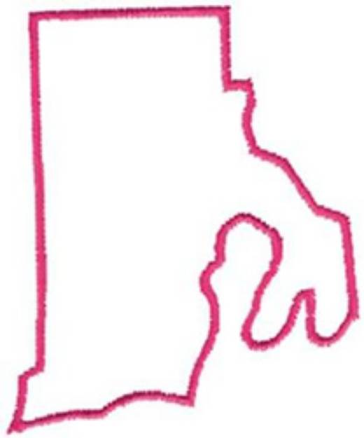 Picture of Rhode Island Outline Machine Embroidery Design