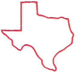 Texas Outline Machine Embroidery Design