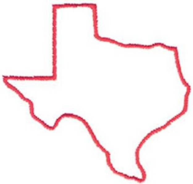 Picture of Texas Outline Machine Embroidery Design