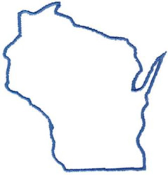Wisconsin Outline Machine Embroidery Design