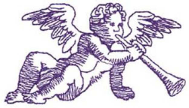 Picture of Angel With Horn Machine Embroidery Design