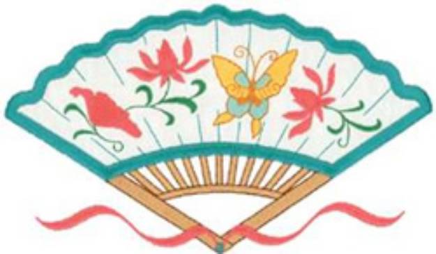 Picture of Oriental Fan Applique Machine Embroidery Design