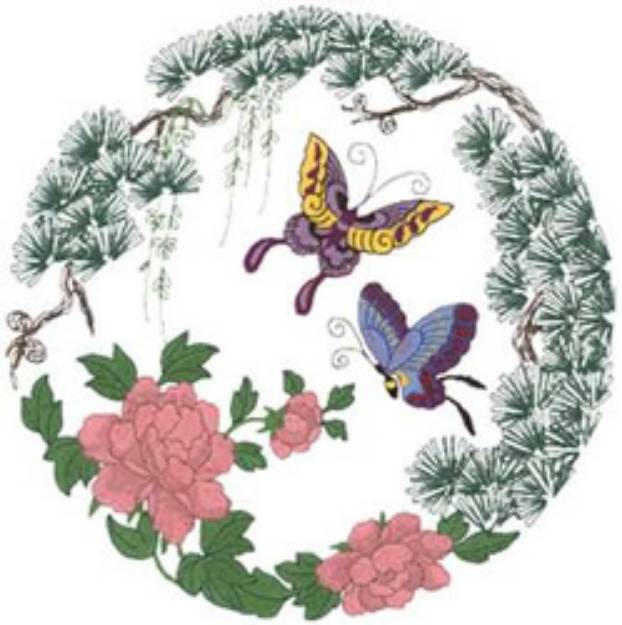 Picture of Chinese Butterflies Machine Embroidery Design