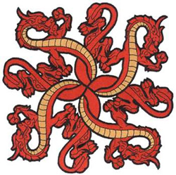 Oriental Dragons Machine Embroidery Design