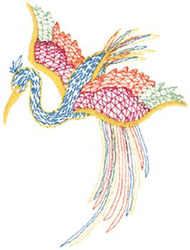 Oriental Bird Machine Embroidery Design
