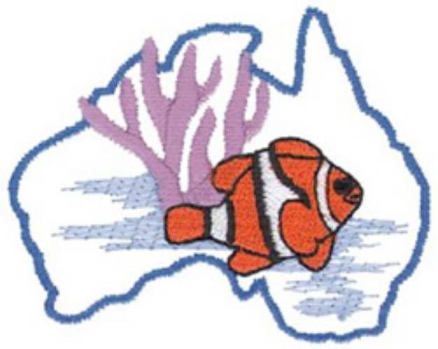 Picture of Australia & Clown Fish Machine Embroidery Design