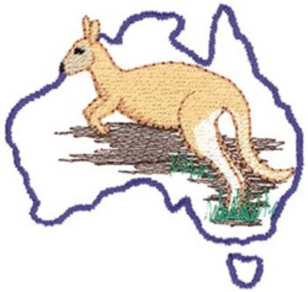 Picture of Australia & Kangaroo Machine Embroidery Design