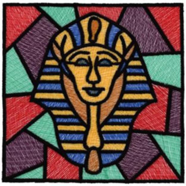 Picture of Stain Glass Egyptian Pharaoh Machine Embroidery Design