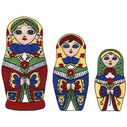 Russian Nesting Dolls Machine Embroidery Design