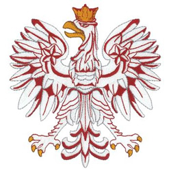 White Polish Eagle Machine Embroidery Design