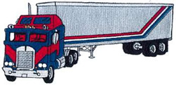 Semi Tractor-trailer Machine Embroidery Design