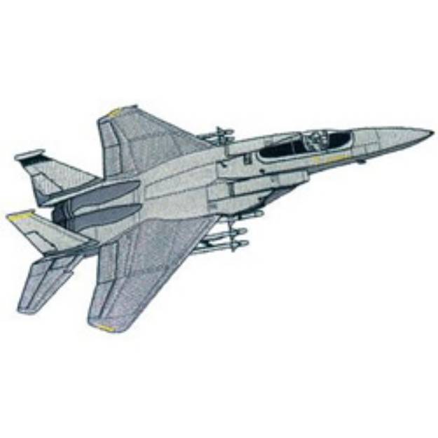 Picture of F-15 Fighter Machine Embroidery Design