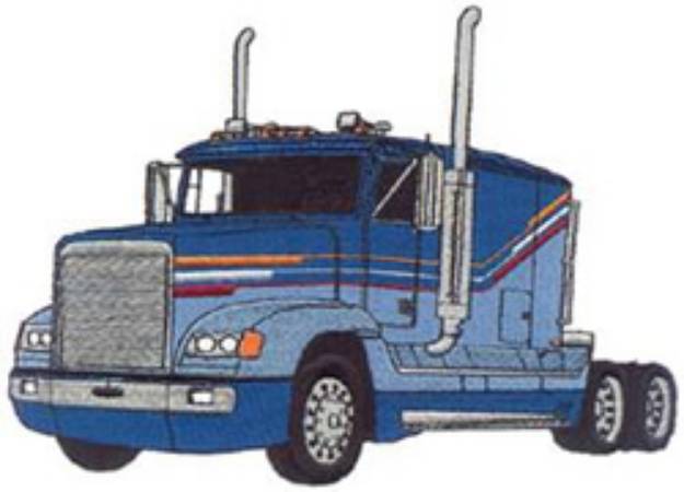 Picture of Semi Truck W/sleeper Machine Embroidery Design