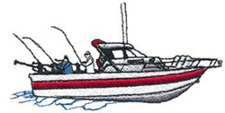 Fishing Boat Machine Embroidery Design