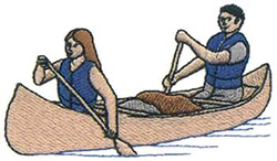 Canoe W/people Machine Embroidery Design