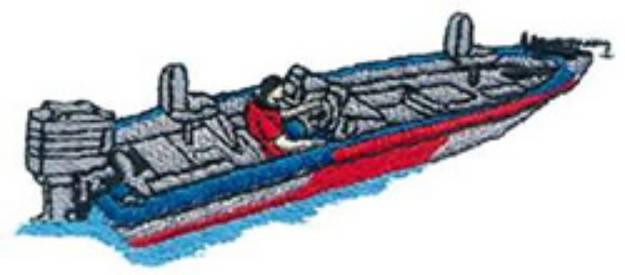 Picture of Bass Boat Machine Embroidery Design