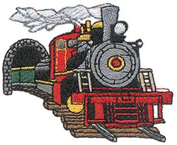 Train Scene Machine Embroidery Design