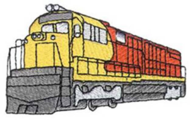 Picture of Santa Fe Locomotive Machine Embroidery Design