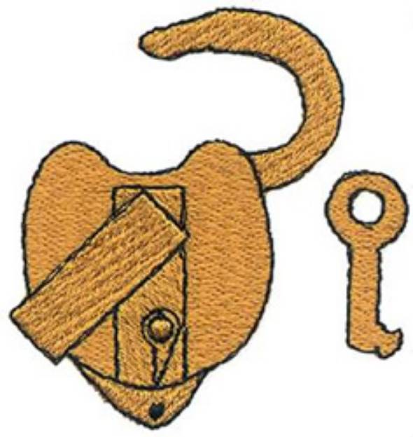 Picture of Lock & Key Machine Embroidery Design
