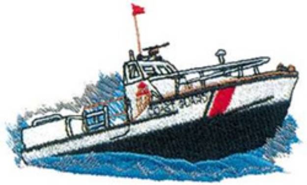 Picture of Coast Guard Boat Machine Embroidery Design