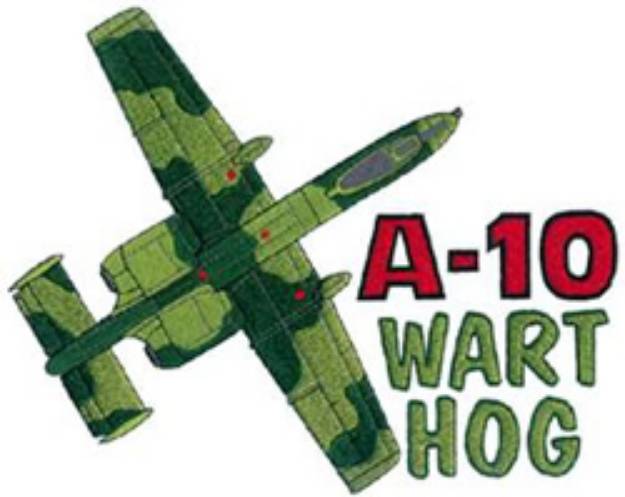 Picture of A-10 Warthog Machine Embroidery Design