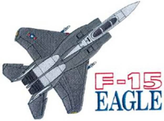 Picture of F-15 Eagle Machine Embroidery Design